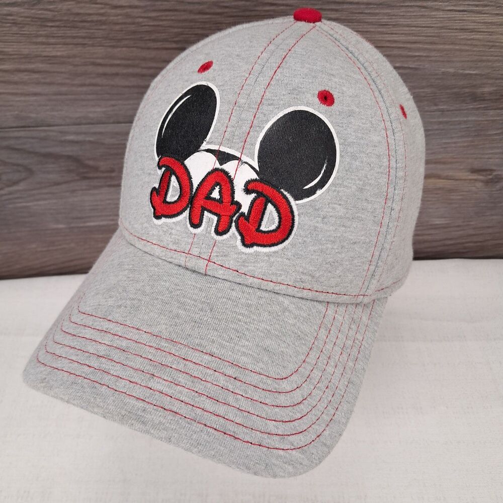 Disney Mickey Mouse DAD Hat Baseball Cap Men's Adjustable Heather Gray